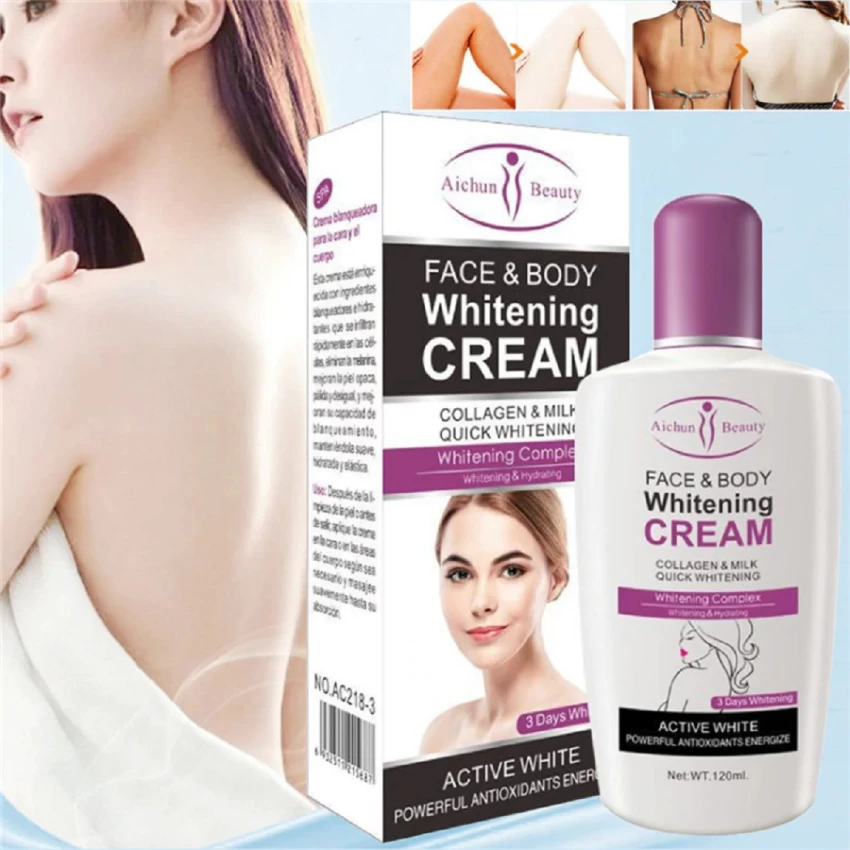 Picture of Aichun Face & Body Whitening Cream, Collagen & Milk Quick Whitening Complex - 120ml