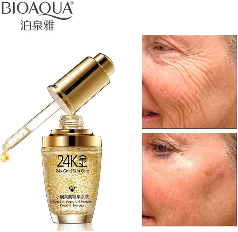 Picture of BIOAQUA 24K Gold Skin Care Anti Aging 24K Gold Serum Face Serum with Hyaluronic Acid and Collagen Anti-aging Serum -30ml