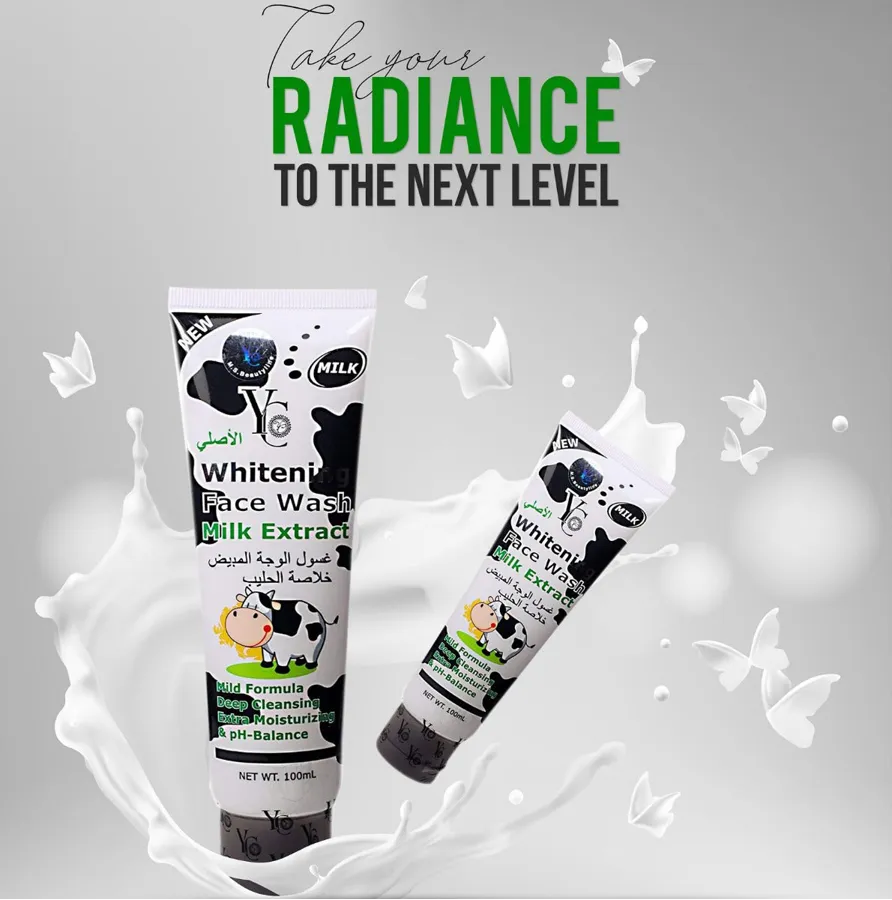 Picture of YC Whitening Face Wash with Milk Extract - 100 ML Deep Cleansing Extra Moisturizing