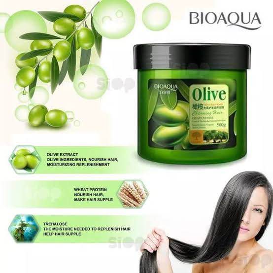Picture of BIOAQUA Olive Oil Hair Mask Moisturizing Deep Repair Frizz For Dry Damaged Hair Smooth Hair Conditioner