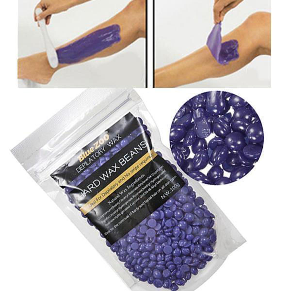 Picture of Lavender Depilatory Hair Removal Hard Wax Beans - 100Gm - Trimmer