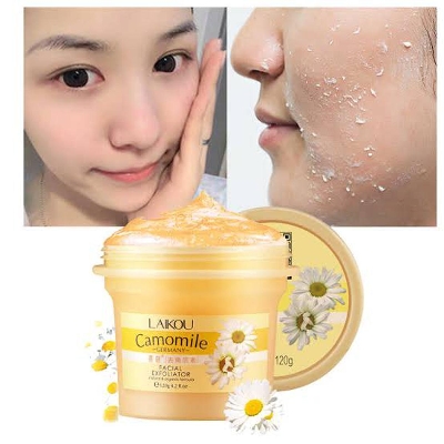 Picture of LAIKOU Camomile Natural Organic Facial Exfoliator Scrub Peeling Cream Face Gel Skin Care Body Scrub Cream -120gm