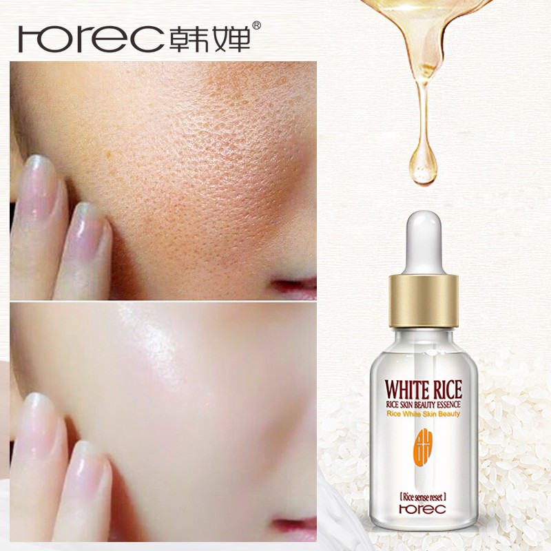 Picture of ROREC White Rice Serum Reduces Wrinkles and Lighten Dark Spots Pore Minimizer Anti- Aging Face Moisturizer Skin Lightening - 15ml