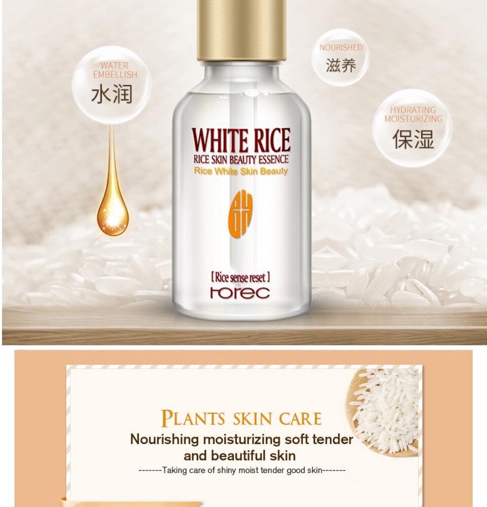 Picture of White Rice Serum Reduces Wrinkles and Lighten Dark Spots Pore Minimizer Anti- Aging Face Moisturizer Skin Lightening-15ml