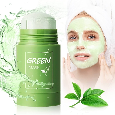 Picture of Green Tea Oil Control Solid Pore Deep Facial mask Clean Mud Mask Blackhead Smear Face Mask -  40gm