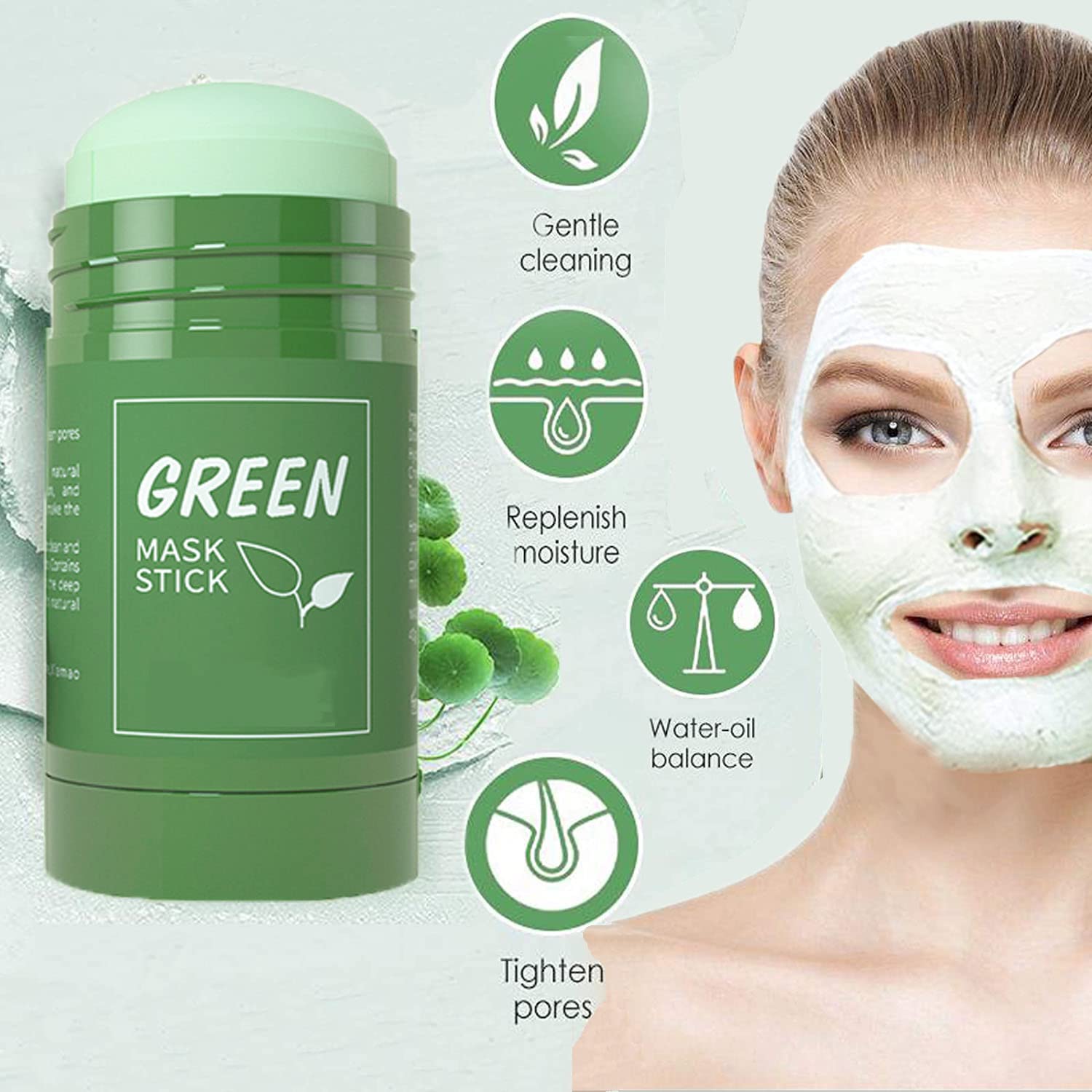 Picture of Green Tea Oil Control Solid Pore Deep Facial mask Clean Mud Mask Blackhead Smear Face Mask -  40gm