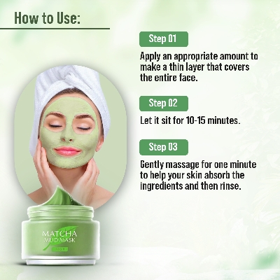 Picture of Laikou Green Tea Matcha Mud Facial Mask Clay Deep Cleaning Oil-Control Moisturizing Blackhead Remover Cleanser Mud Deeply-85gm