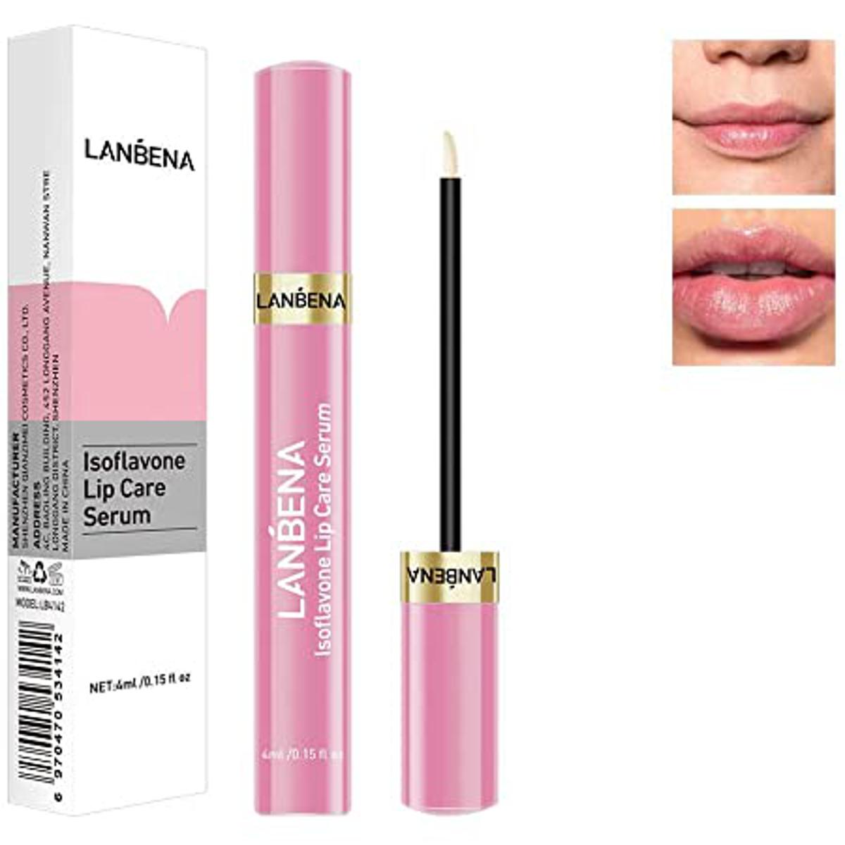 Picture of LANBENA Lips Care Serum, Isoflavone Lip Care Essence Plump Doodle Lips Refine Lip Wrinkles Repair Lip Honey-15ml