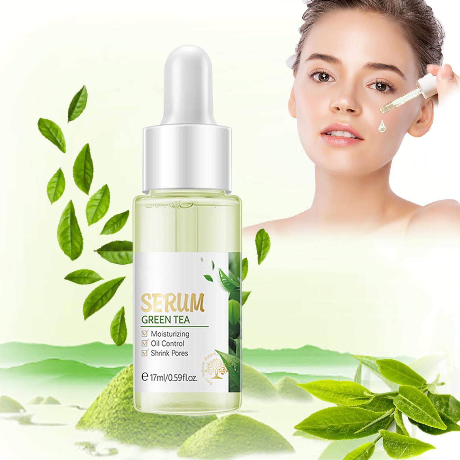 Picture of Fenyi Green Tea Facial Serum Sodium Hyaluronic Acid Shrink Pore Moisturizing Oil Control Soothing Acne Skin 17ml
