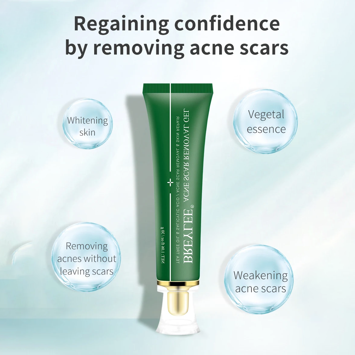 Picture of BREYLEE Acne Scar Removal Gel Fade Acne Marks Spots Remove Skin Pigmentation Soothing Prevent Acne Treatment Serum Essence -30gm