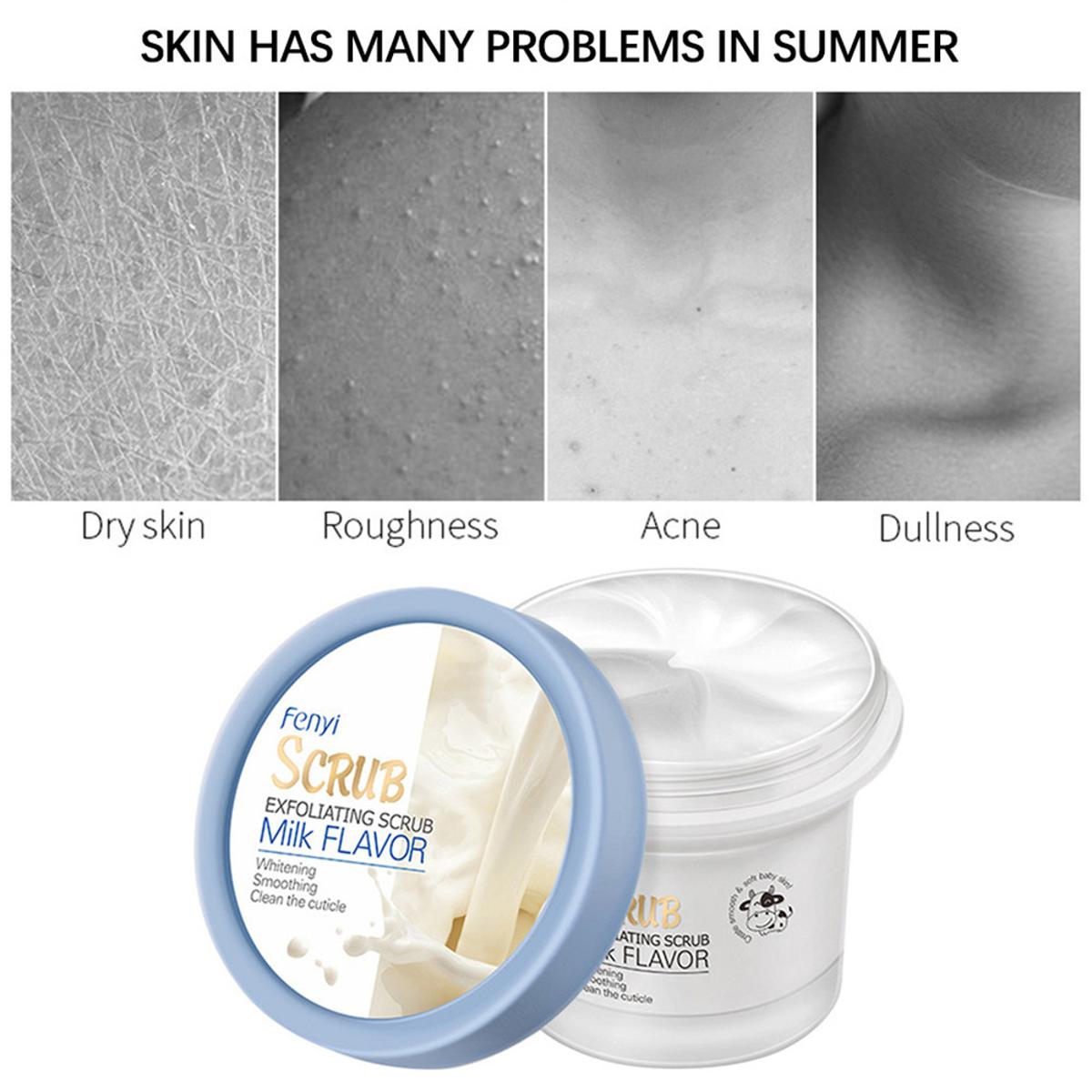 Picture of Fenyi Milk Body Exfoliating Scrub Leg Arm Brightening Nourishing Cleansing Cream Gentle 100g Skin Care