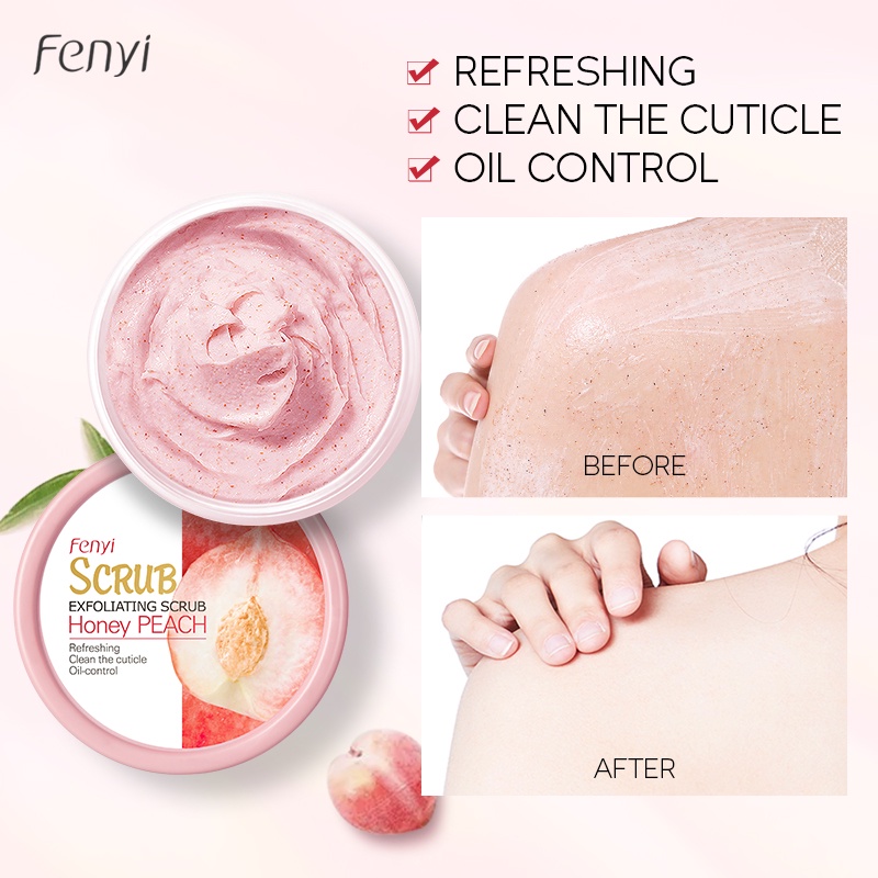 Picture of Fenyi natural Peach fragrance exfoliating gel deep cleansing body scrub-100gm