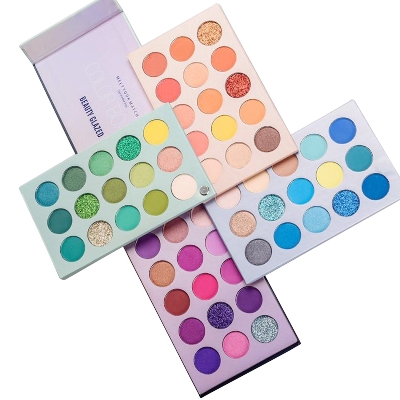 Picture of BEAUTY GLAZED 4 in 1 Color Board Eyeshadow Palette Long Lasting 60 Colors Neon Eye Pigment Matte Glitter Eye Shadow