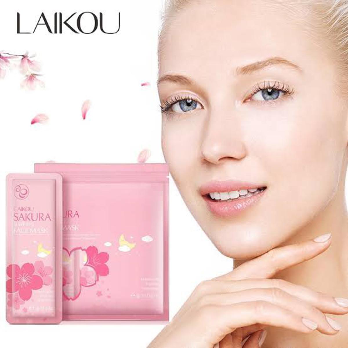 Picture of LAIKOU Skin Care Moisturizing Repair Brightening Natural Sakura Face Sleeping Mask-7pcs