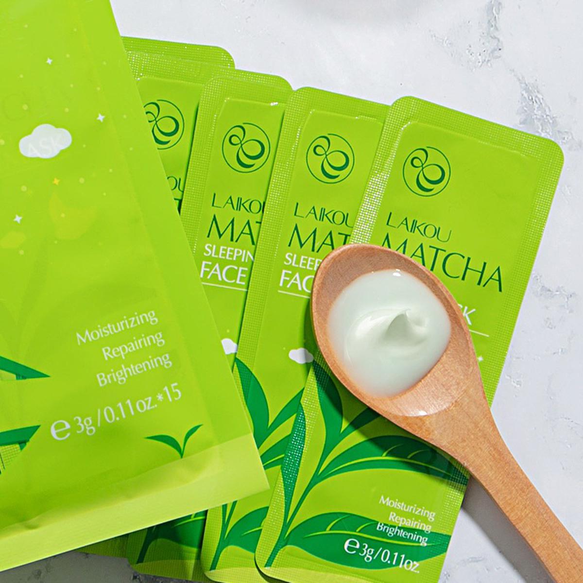 Picture of LAIKOU Matcha Sleeping Face Mask Moisturizing Acne Treatment Shrink Pores Oil-Control Night Facial Mask Skin Care Cream-3pcs
