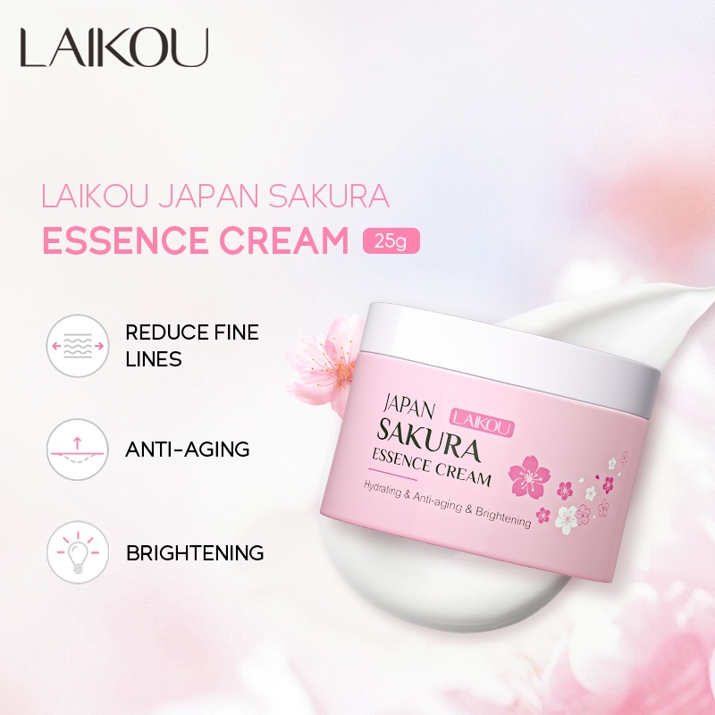 Picture of LAIKOU Sakura Skin Care Set Face Cleanser 50g + Sakura Serum 17ml + Face Cream 25g Brightening Set-3pcs