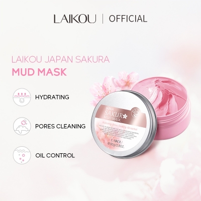 Picture of LAIKOU Sakura Skin Care Set 5pcs Brightening Serum / Whitening Face Moisturizer / Eye Cream / Cleansing Mud Mask Remove Acne