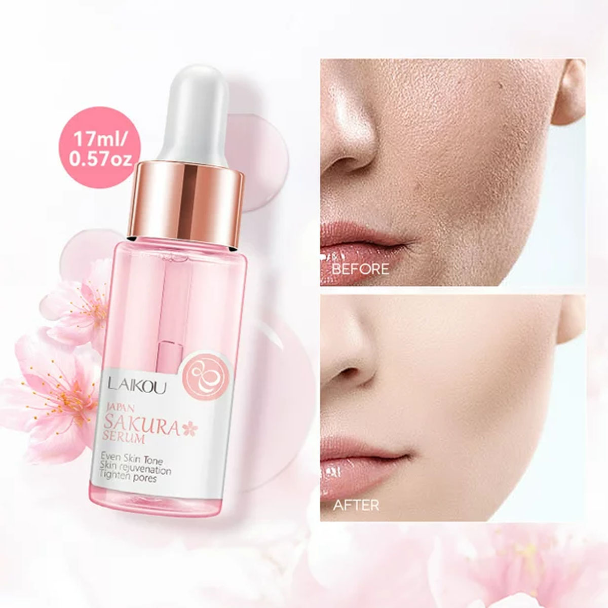 Picture of LAIKOU Japan Sakura Beauty Set Brighten Skin Tone Deep Nourishing Whitening Cherry Blossom Skin Care Beauty Set-7pcs