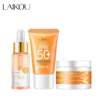 Picture of Laikou Vitamin C Serum 17ml +Cream 25gm+ and Sunscreen 30gm-3pcs Set