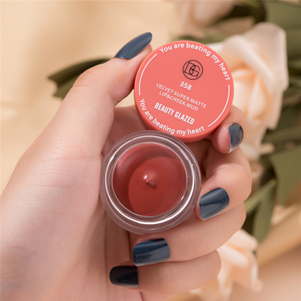 Picture of Beauty Glazed Velvet Matte Lipstick Mud Moisturize Waterproof Long Lasting Double Use For Lip And Cheek-358
