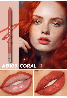 Picture of BEAUTY GLAZED Waterproof Matte Lip Liner Pencil For Lips Eyeliner Blush Smooth Easy To Wear Long Lasting Lip Glaze Pen Sketch Dye Tint Lipstick Lip Makeup -#B105 CORAL