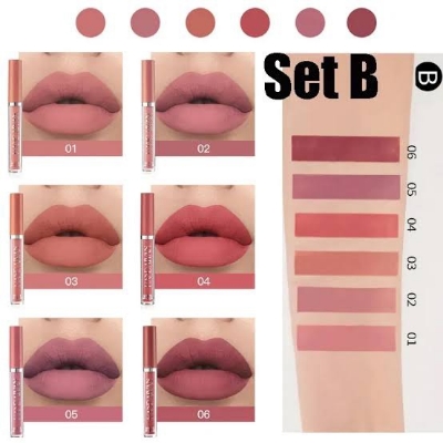 Picture of HANDAIYAN 6 Colors Long Lasting Velvet Lips Tint Liquid Lipsticks Waterproof Non-Stick Cup Lipgloss Gift Set (B)