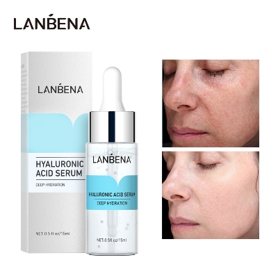 Picture of Lanbena Hyaluronic Acid Serum, LANBENA Moisturizing Serum Intense Hydration + Moisture for Dry Skin and Smooth Fine Lines Hyaluronic Serum for Face - 0.5 Fl.oz / 15 ml