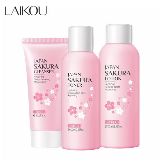 Picture of LAIKOU Sakura Skin Care Set Moisturizing (Toner/ Lotion/ Cleanser)-3Pcs