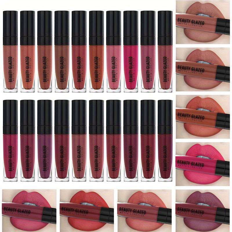 Picture of Beauty Glazed Matte Waterproof Long Lasting Liquid Lipstick -104#DARK BROWN