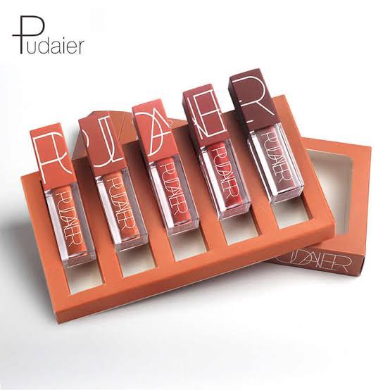 Picture of Pudaier 5pcs Waterproof Long Lasting Matte Liquid Lipstick Matte lipstick Gloss set lipstick set