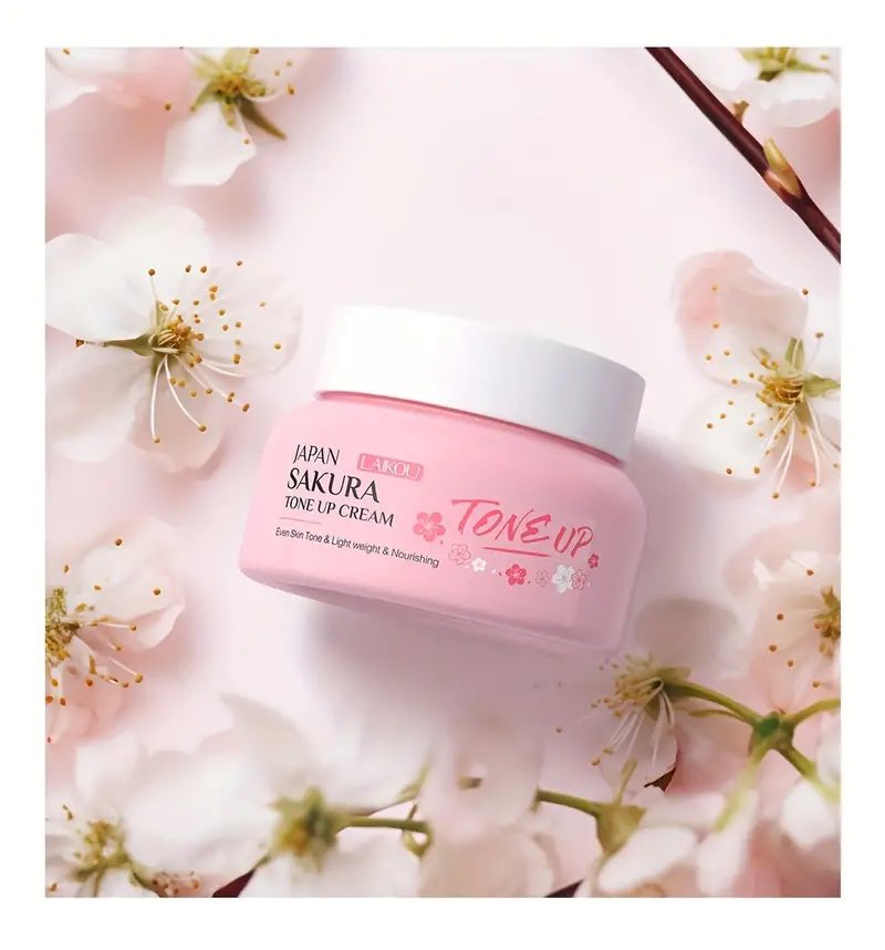 Picture of LAIKOU JAPAN SAKURA Tone Up Cream 60g Conceal Blemishes Brighten Skin Reduce Dullness Oxidation Delicate Lazy Cream