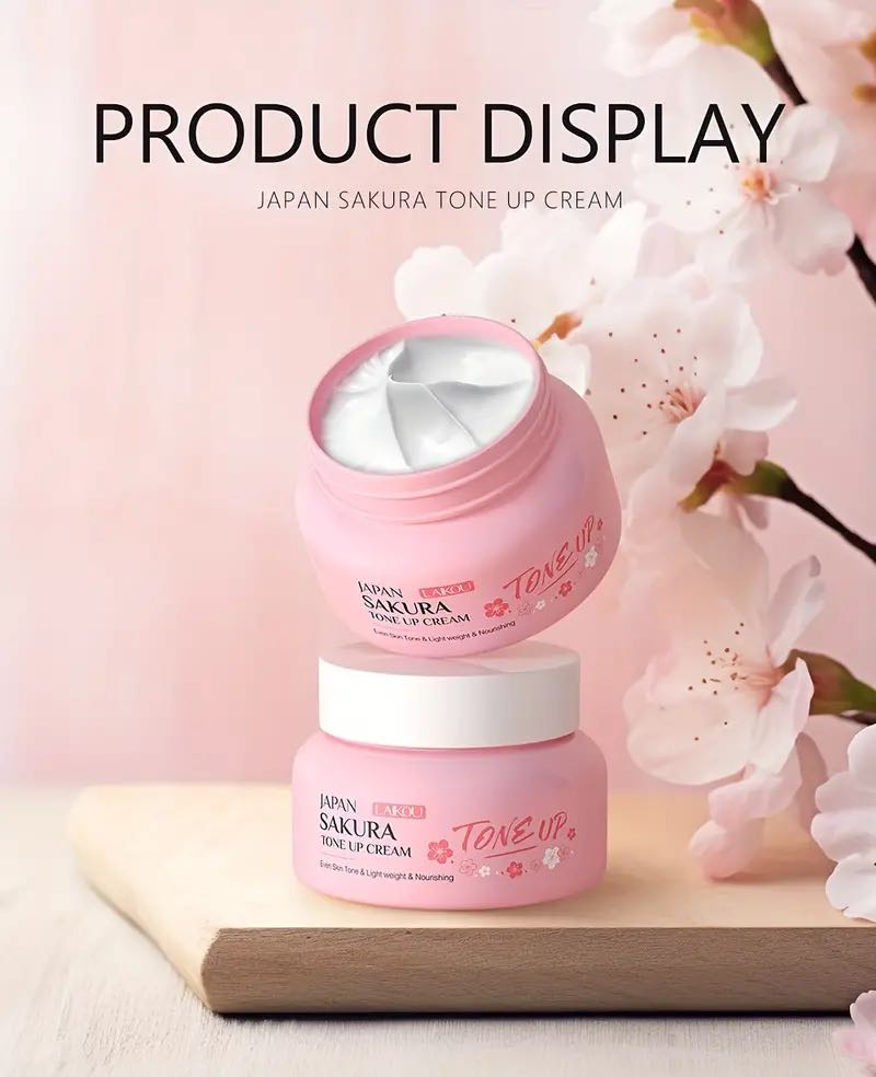 Picture of LAIKOU JAPAN SAKURA Tone Up Cream 60g Conceal Blemishes Brighten Skin Reduce Dullness Oxidation Delicate Lazy Cream