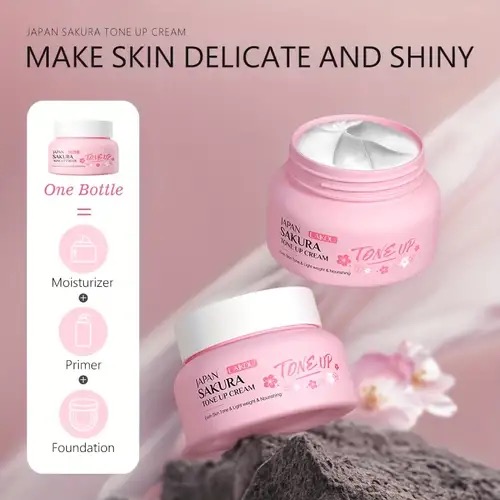 Picture of LAIKOU JAPAN SAKURA Tone Up Cream 60g Conceal Blemishes Brighten Skin Reduce Dullness Oxidation Delicate Lazy Cream