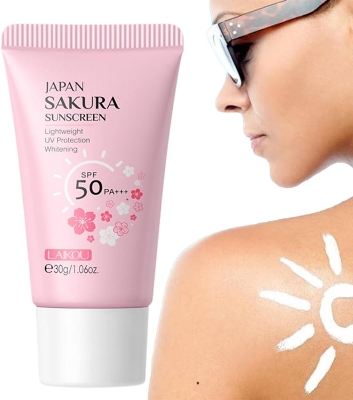 Picture of LAIKOU Sakura Sunscreen SPF 50 UV Protection Sunblock Face Whitening Lotion-30gm