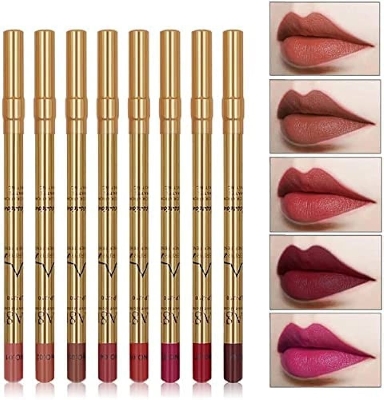 Picture of IMAGIC 8-Color LipLiner Pencil Long Lasting Waterproof Professional Soft Smooth Colorful Matte Lipstick
