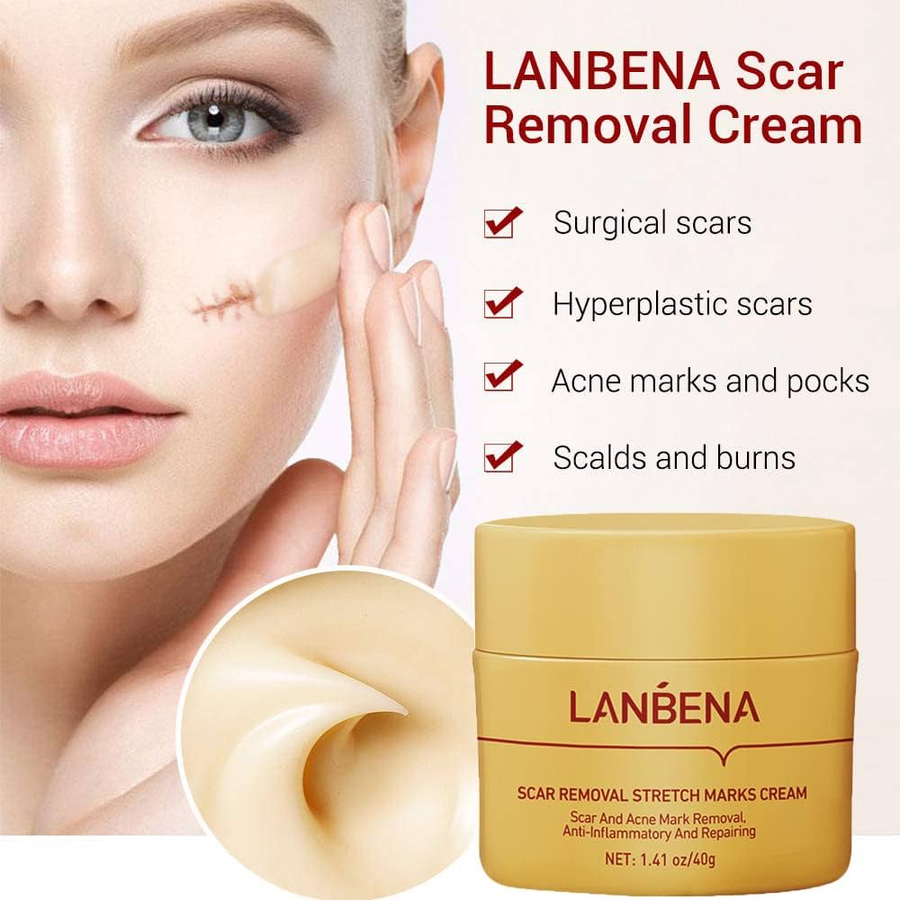 Picture of LANBENA Scar Remover Cream Repair Serum Stretch Mark Blackhead Acne Spots TCM Removal Gel Whitening Face Body Essence-40GM