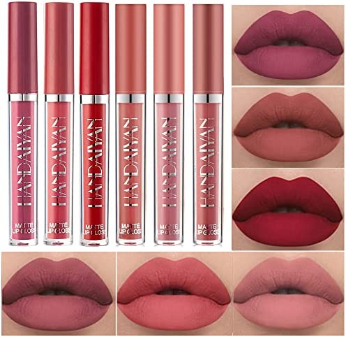 Picture of HANDAIYAN 6 Colors Long Lasting Velvet Lips Tint Liquid Lipsticks Waterproof Non-Stick Cup Lipgloss Gift Set( A)