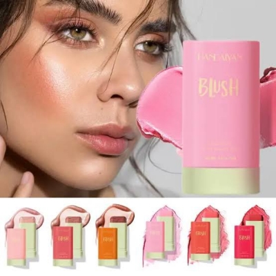Picture of HANDAIYAN Blush Stick Highlighter Stick Moisturizing Long Lasting Cheek Rouge Blusher Cream Waterproof Face Makeup-#01-SHY PINK