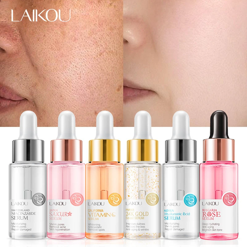 Picture of LAIKOU Serum Japan Sakura Essence Anti-Aging Hyaluronic Acid Pure 24K Gold Whitening Vitamin C Anti Wrinkle Face Serum Care Skin
