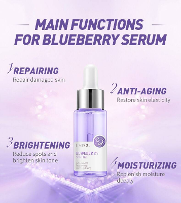 Picture of LAIKOU Blueberry Anti Wrinkles Facial Serum Brighten Skin Tone Hydrating Repair Damaged Skin Whitening Remove Spots Skin Care-17ml