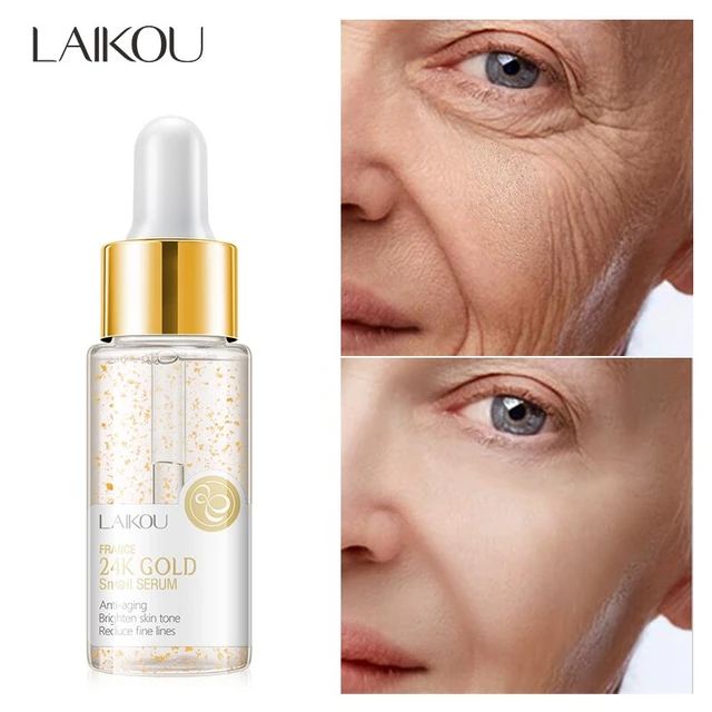 Picture of LAIKOU 24K Gold Snail Face Serum Anti-Aging Hyaluronic Acid Whitening Essence Nicotinamide Moisturizing Brighten Tighten Skin-17ml