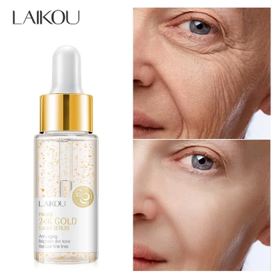 Picture of LAIKOU 24K Gold Snail Face Serum Anti-Aging Hyaluronic Acid Whitening Essence Nicotinamide Moisturizing Brighten Tighten Skin-17ml