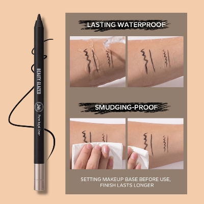 Picture of Beauty Glazed Eyeliner Gel Pen With Pencil Sharpener Not Easy To Smudge Non-smudgeable Eyeliner Ultra-fine Nib Eyeshadow Eyeliner Black Matte