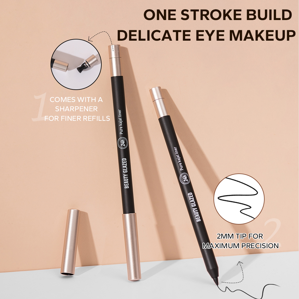 Picture of Beauty Glazed Eyeliner Gel Pen With Pencil Sharpener Not Easy To Smudge Non-smudgeable Eyeliner Ultra-fine Nib Eyeshadow Eyeliner Black Matte