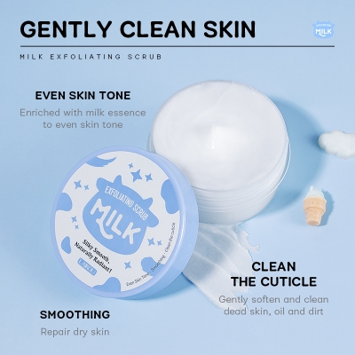 Picture of LAIKOU Milk Exfoliating Body Scrub Remove Cuticle Dead Skin Smoothing Even Skin Tone -90gm