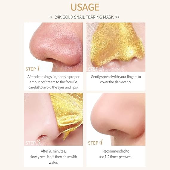 Picture of Laikou 24K Gold Snail Collagen Peel Off Mask Remove Blackheads Acne Anti-Wrinkle Lifting Firming Oil-Control Shrink Pores Face Skin Care-50gm