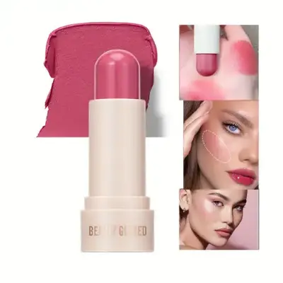 Picture of Beauty Glazed Cream Blush Stick Hydrating Gloss Lip & Cheek 2 in 1 On Balm Face Makeup 6 Colors