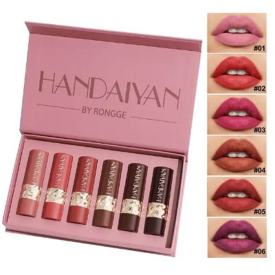 Picture of Handaiyan 6-Piece Matte Lipstick Set, Long-Lasting Waterproof Liquid Lipstick