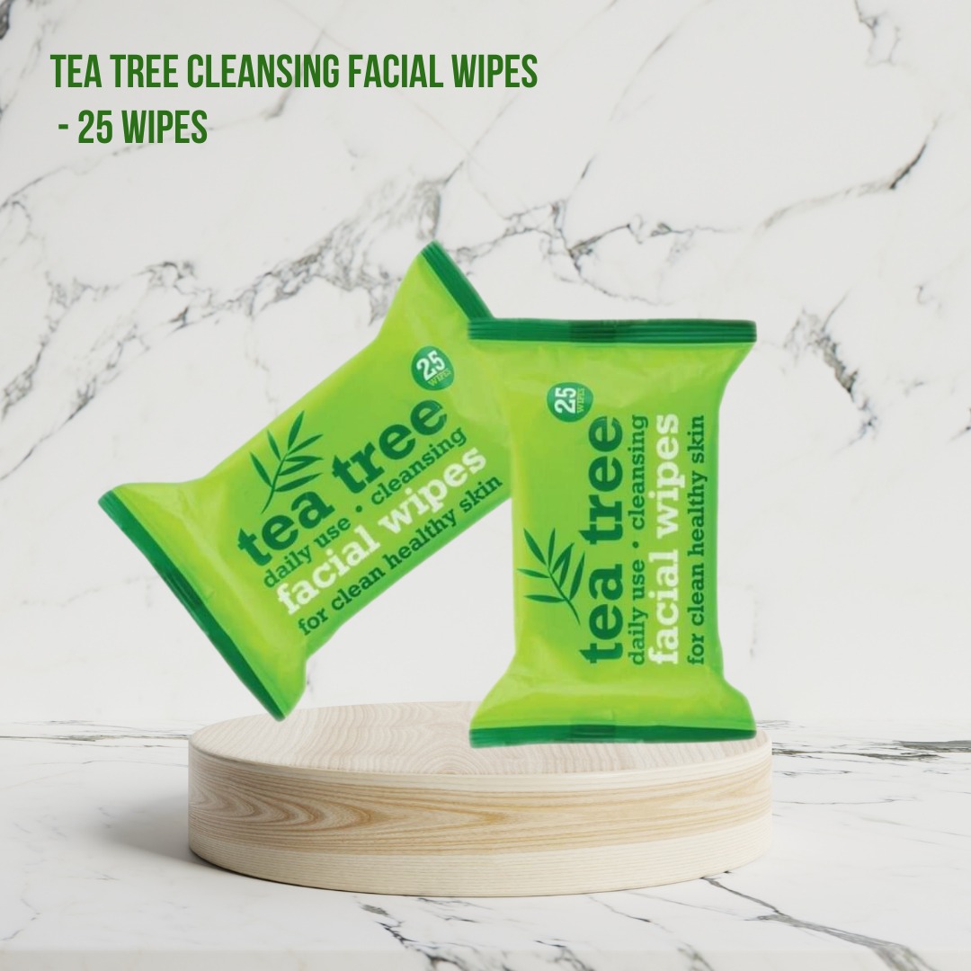 Picture of Tea Tree & Peppermint Face Cleansing Wipes Combo to cleanse & refresh your skin  (25 Tissues)