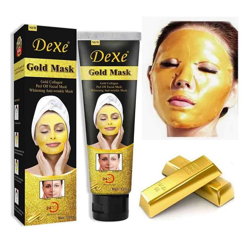Picture of Dexe Peel Off Mask Gold Collagen Whitening Anti-wrinkle 24 Hours Moisturizing-120 Grm